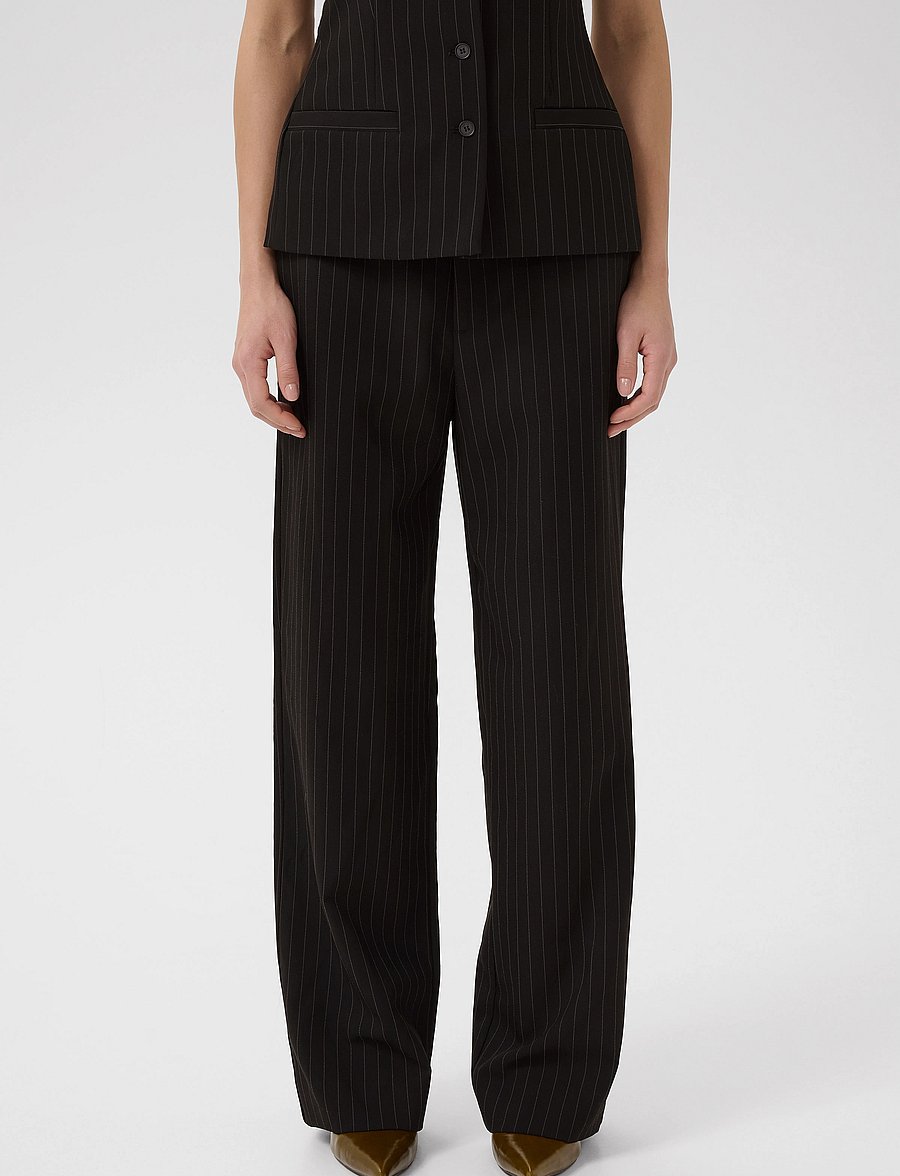 Gestuz - JoelleGZ pinstripe MW pants NOOS - pidulikud püksid - black pinstripe - 0