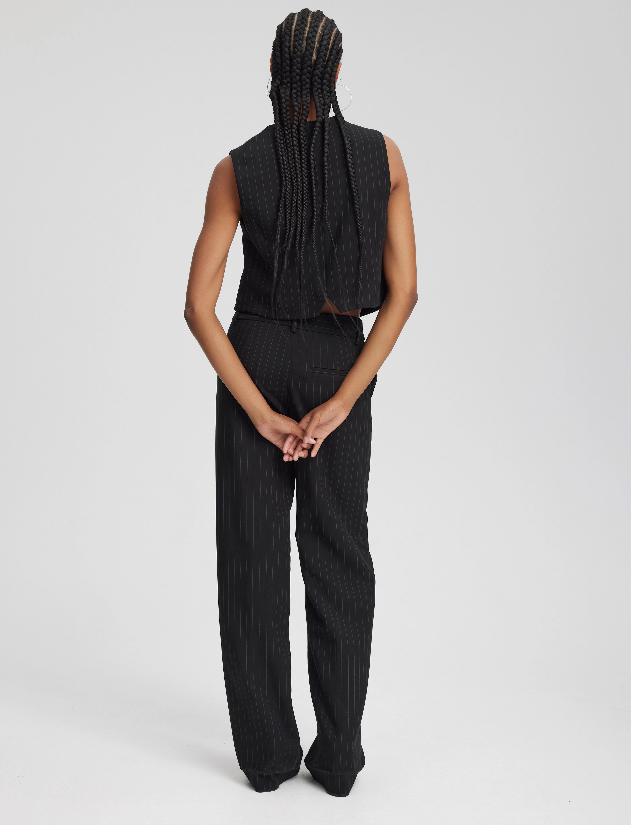Gestuz - JoelleGZ pinstripe MW pants NOOS - pidulikud püksid - black pinstripe - 4