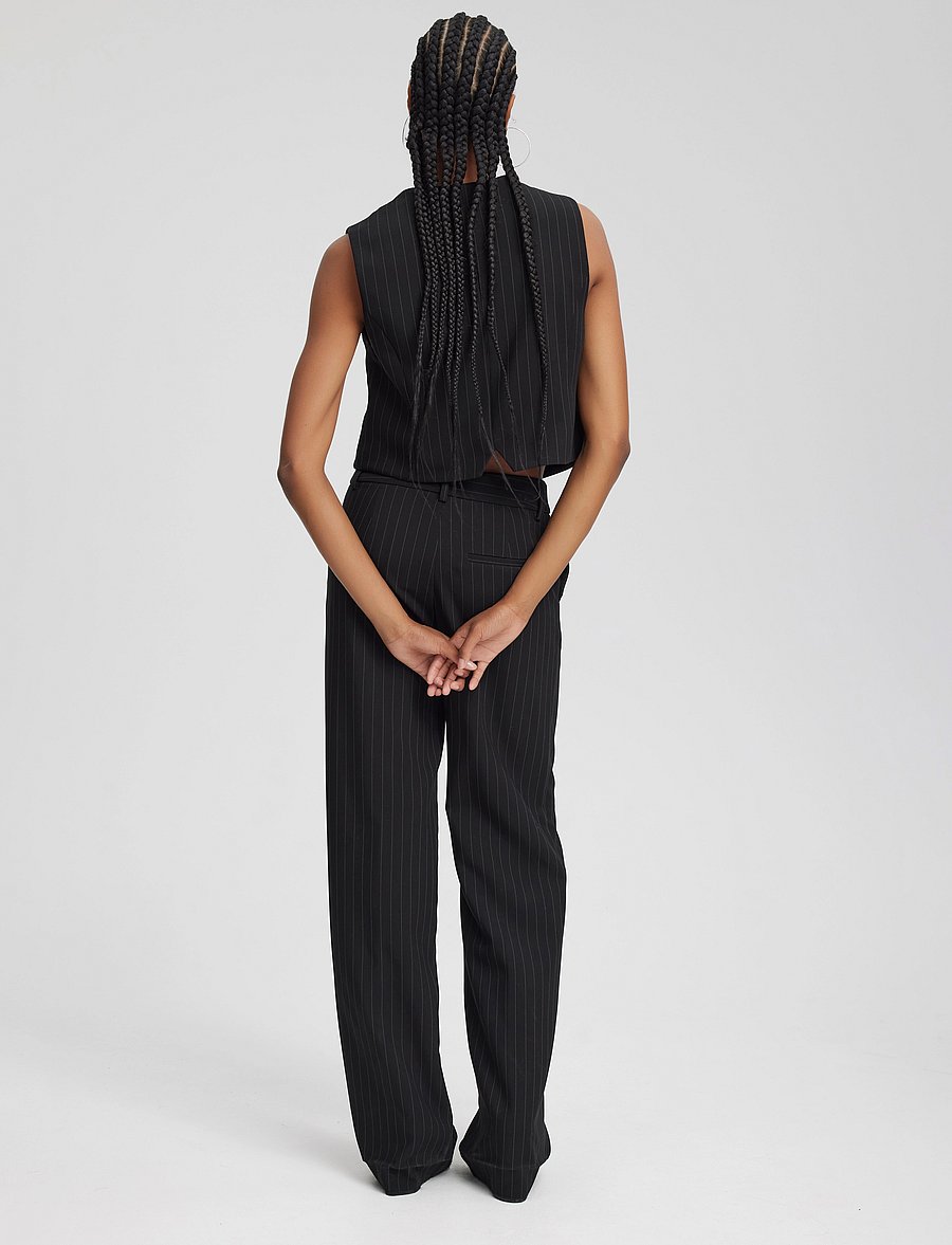 Gestuz - JoelleGZ pinstripe MW pants NOOS - pidulikud püksid - black pinstripe - 4