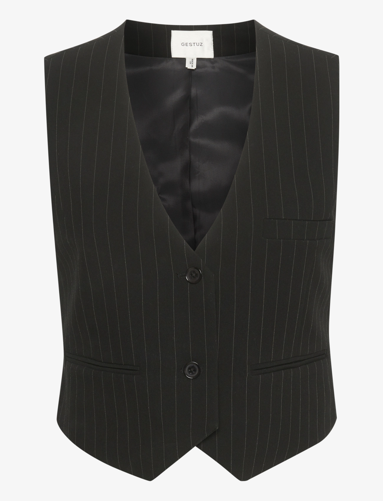 Gestuz - JoelleGZ pinstripe waistcoat - black pinstripe - 1