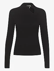 Gestuz - DrewGZ LS knot blouse - long-sleeved tops - black - 0