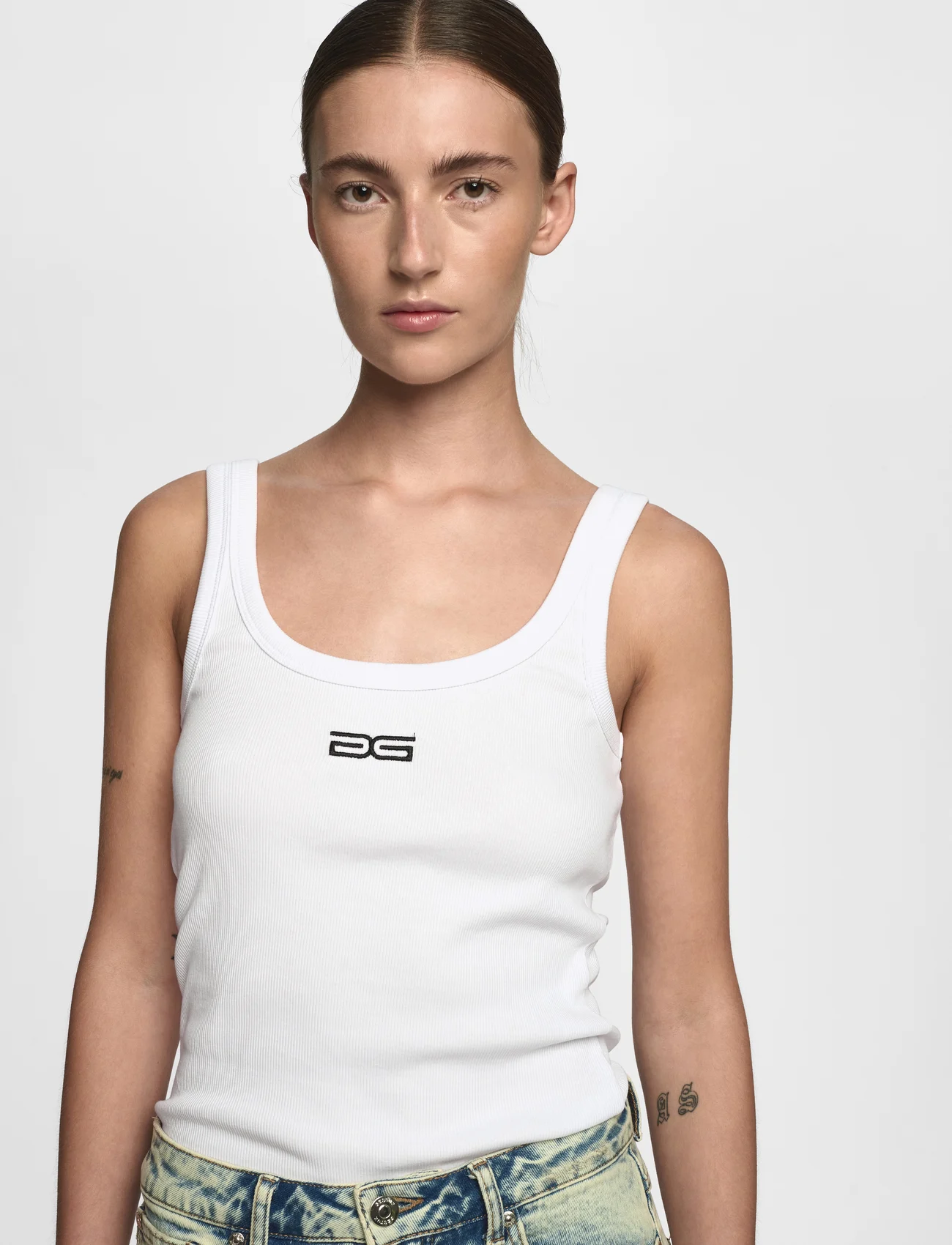Gestuz - DrewGZ sl logo top - sleeveless tops - bright white - 1