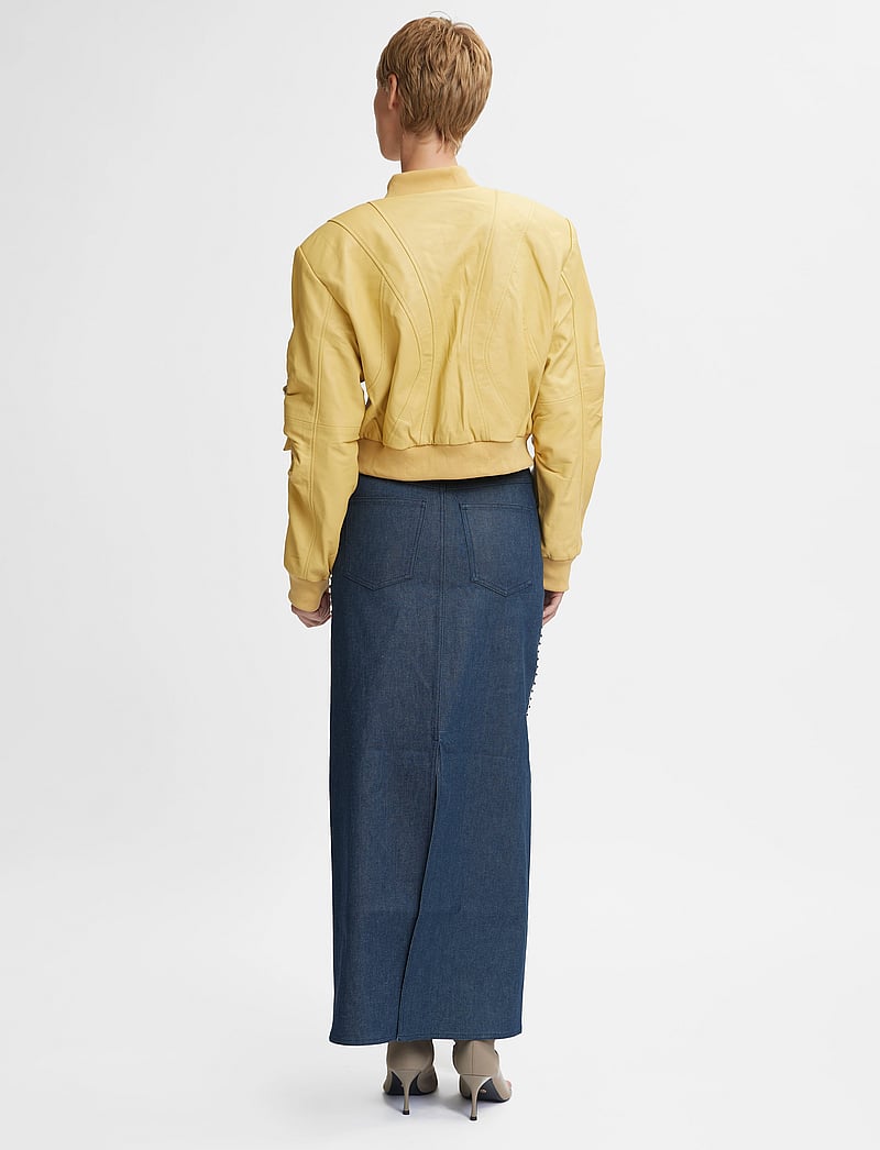Gestuz - RockieGZ HW long skirt - denimnederdele - dark blue unwashed - 3
