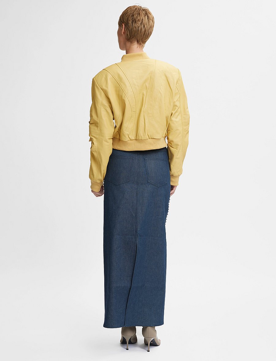 Gestuz - RockieGZ HW long skirt - jeanskjolar - dark blue unwashed - 3