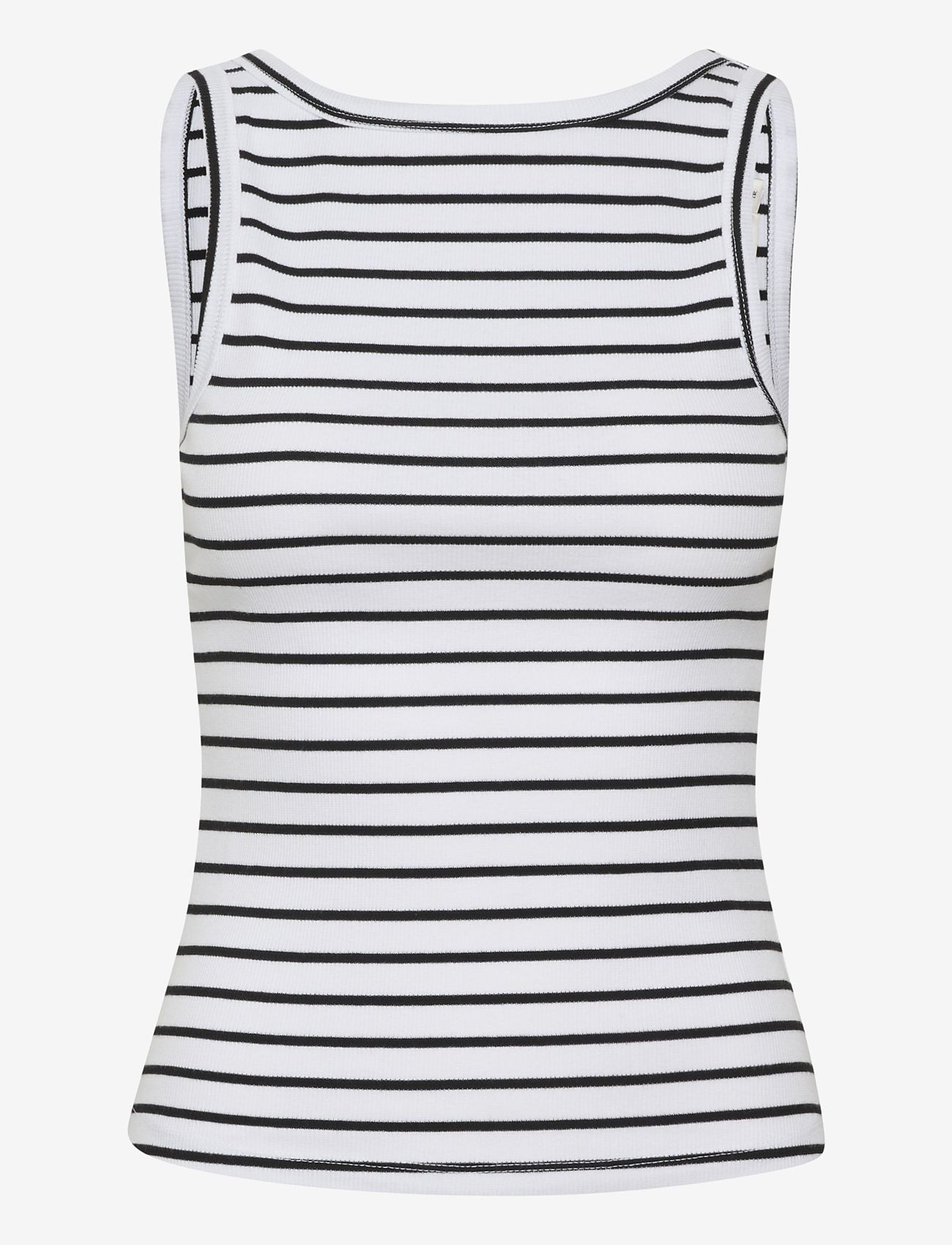Gestuz - DrewGZ sl reversible stripe top NOO - Ärmellose tops - bright white black stripe - 0