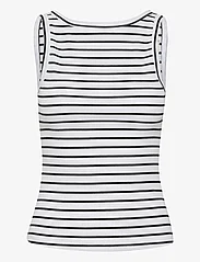 Gestuz - DrewGZ sl reversible stripe top NOO - linnen - bright white black stripe - 0