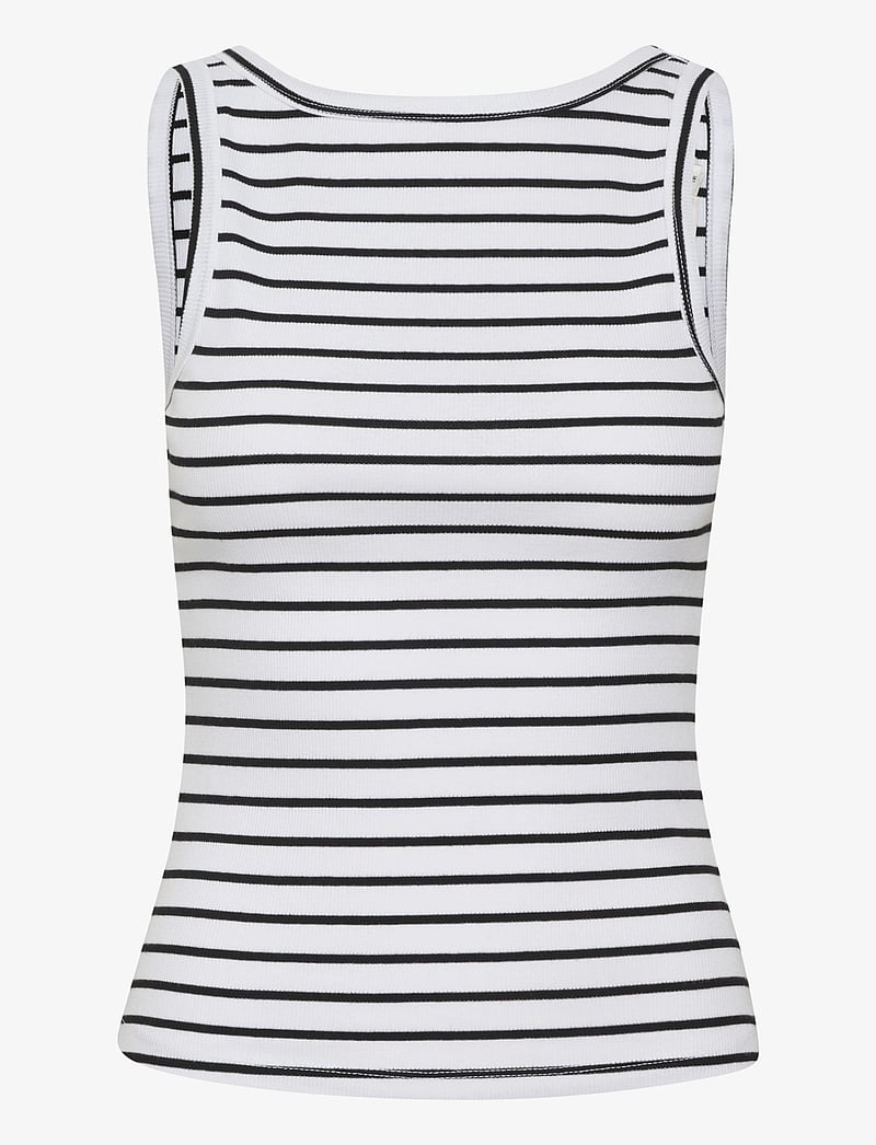 Gestuz - DrewGZ sl reversible stripe top NOOS - linnen - bright white black stripe - 1