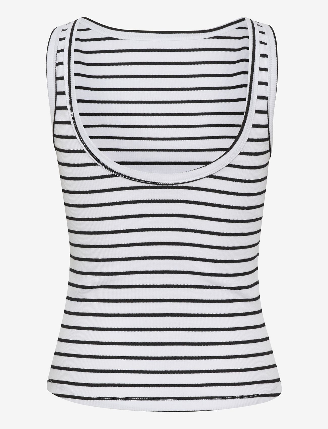 Gestuz - DrewGZ sl reversible stripe top NOO - Ärmellose tops - bright white black stripe - 1