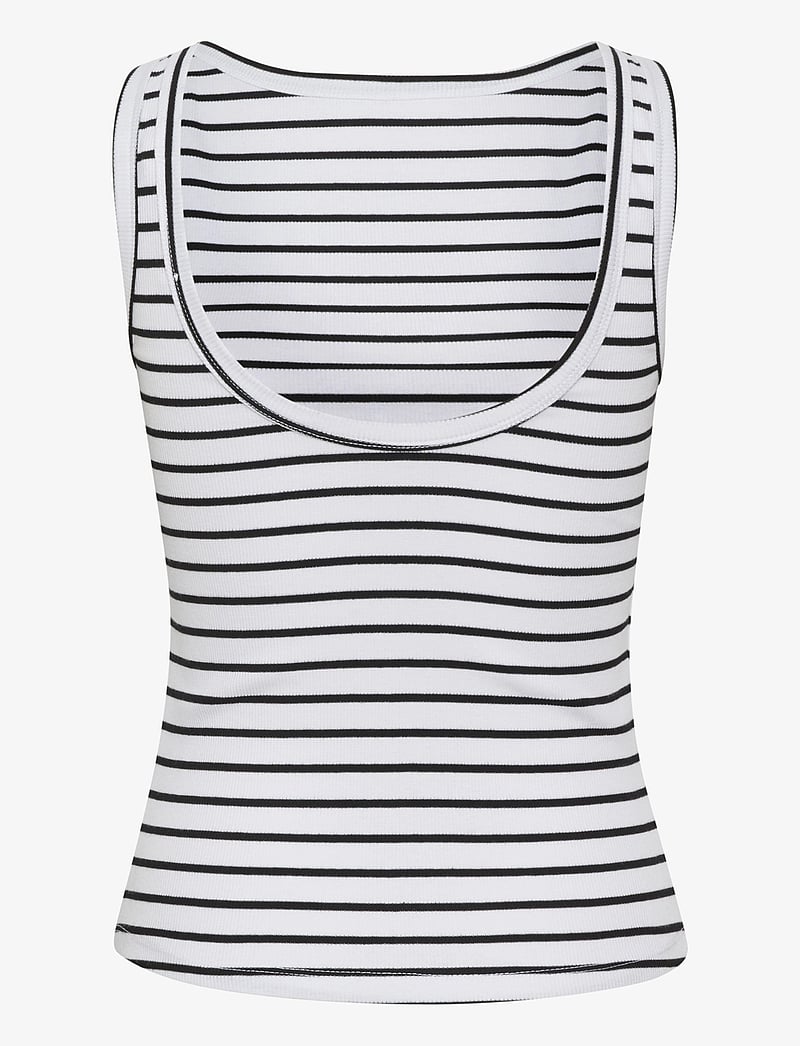 Gestuz - DrewGZ sl reversible stripe top NOOS - linnen - bright white black stripe - 2