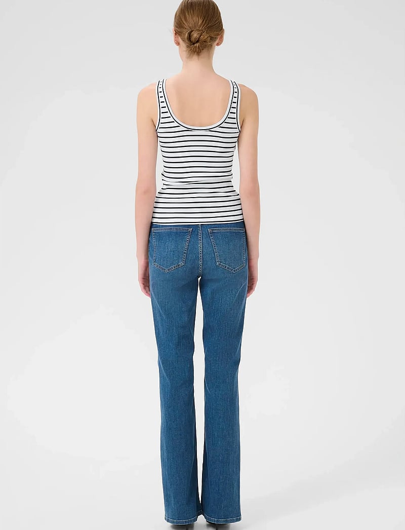 Gestuz - DrewGZ sl reversible stripe top NOOS - linnen - bright white black stripe - 4