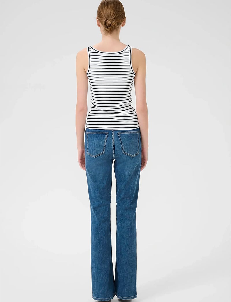 Gestuz - DrewGZ sl reversible stripe top NOOS - linnen - bright white black stripe - 5