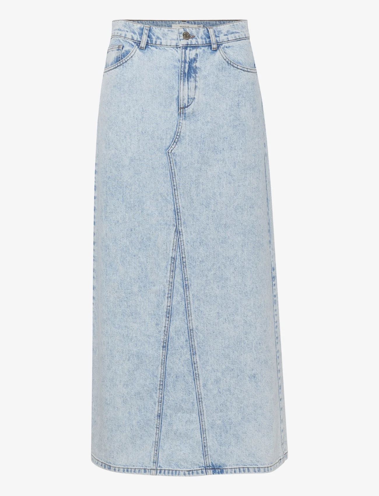 Gestuz - MilyGZ HW long skirt - midi nederdele - mid blue washed - 1