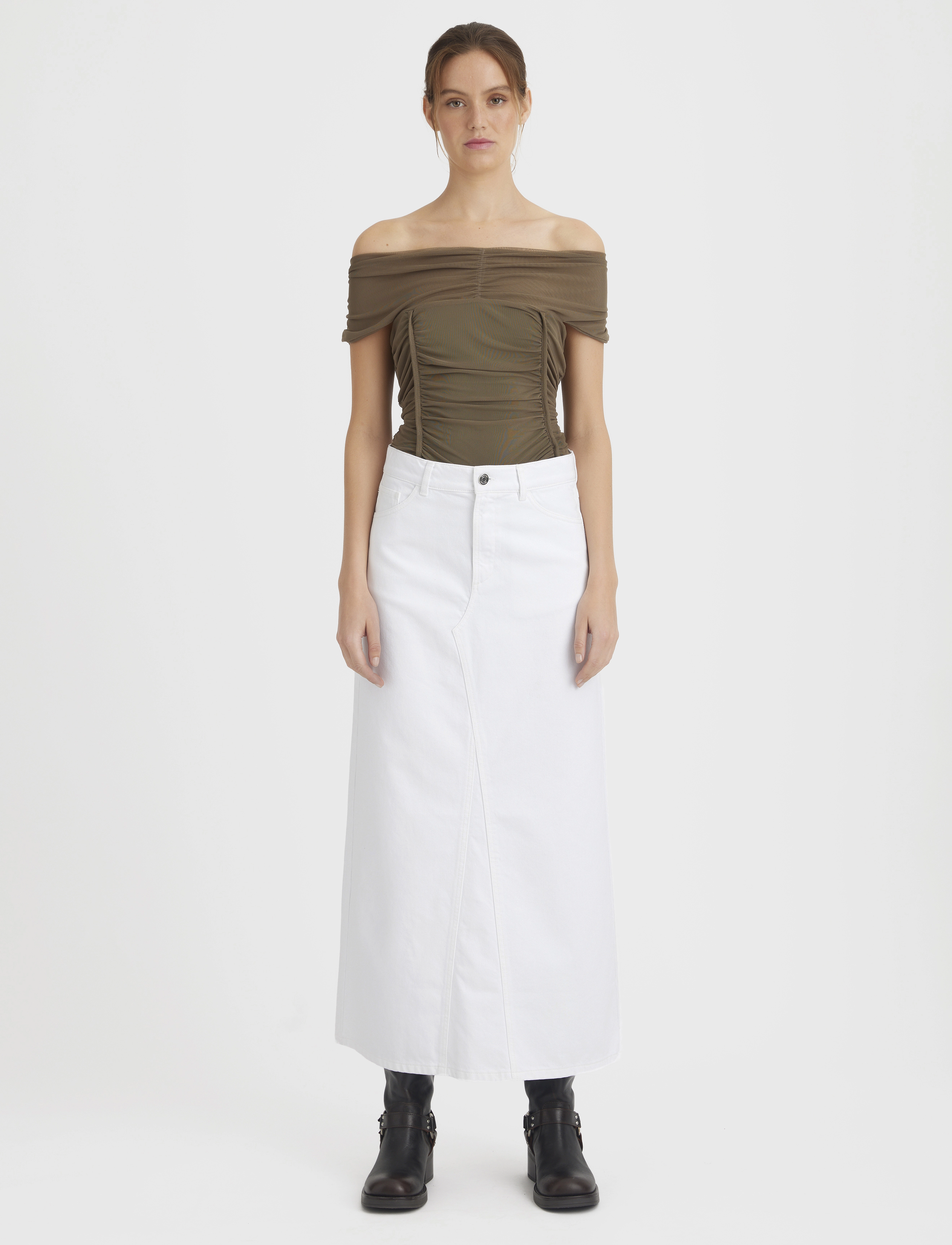 Gestuz - MilyGZ HW long skirt - midi-röcke - white wash - 3