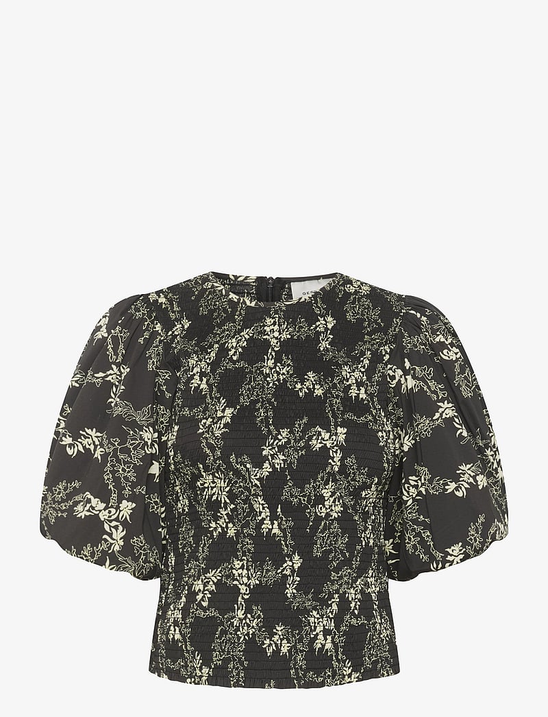 Gestuz - MalyGZ blouse - kortærmede bluser - yellow flower - 1