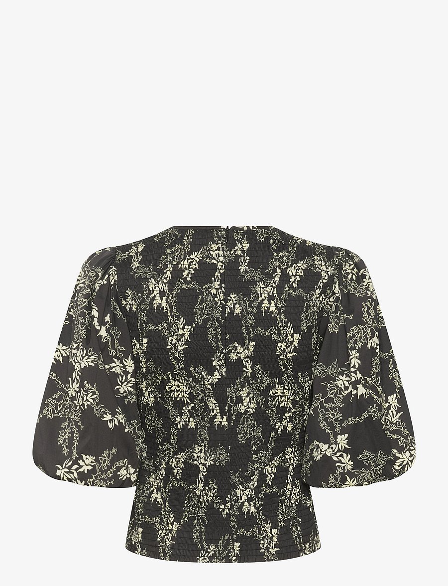 Gestuz - MalyGZ blouse - kortärmade blusar - yellow flower - 2