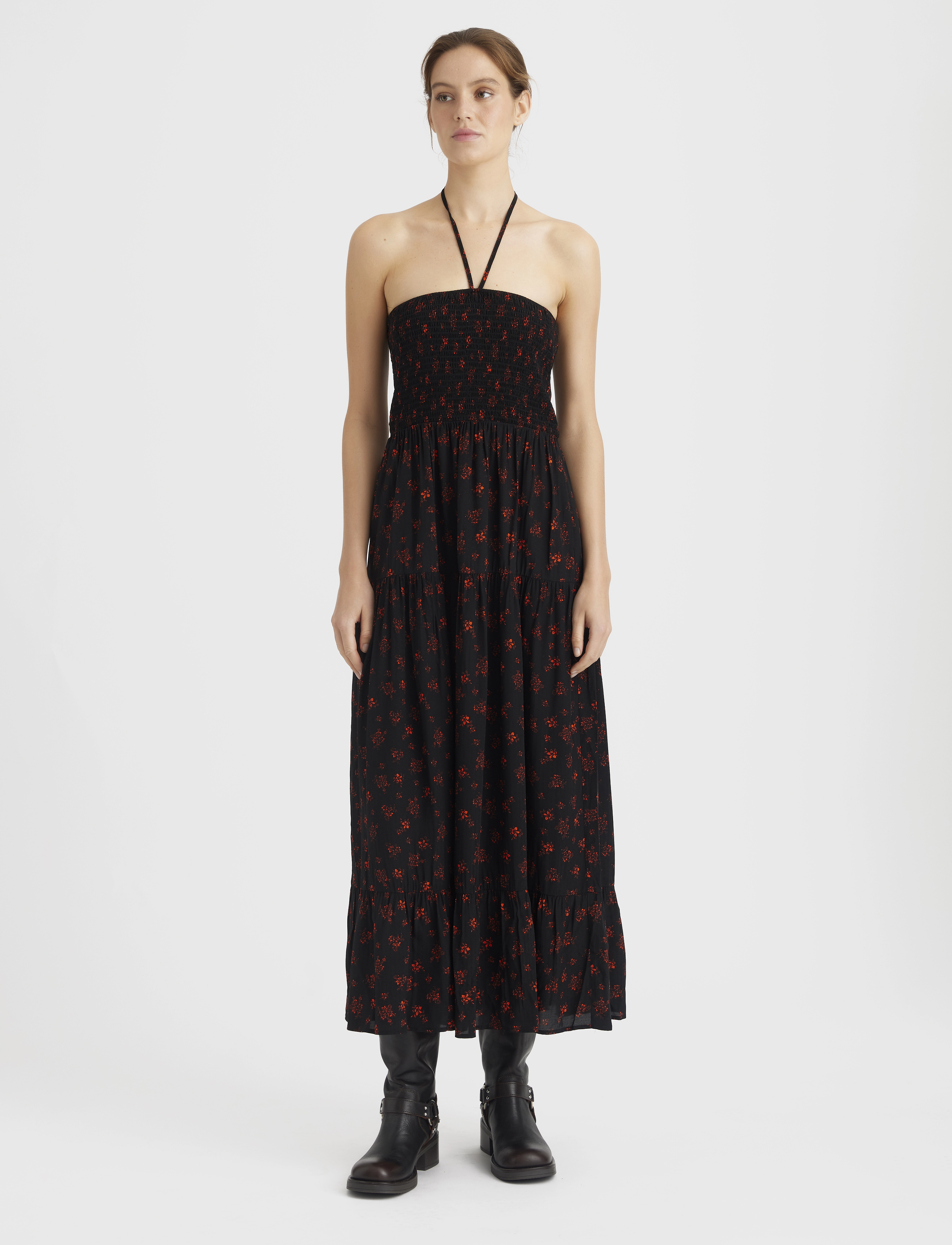 Gestuz - SanvieGZ P dress - sommerkjoler - ditsy black and red flower - 3