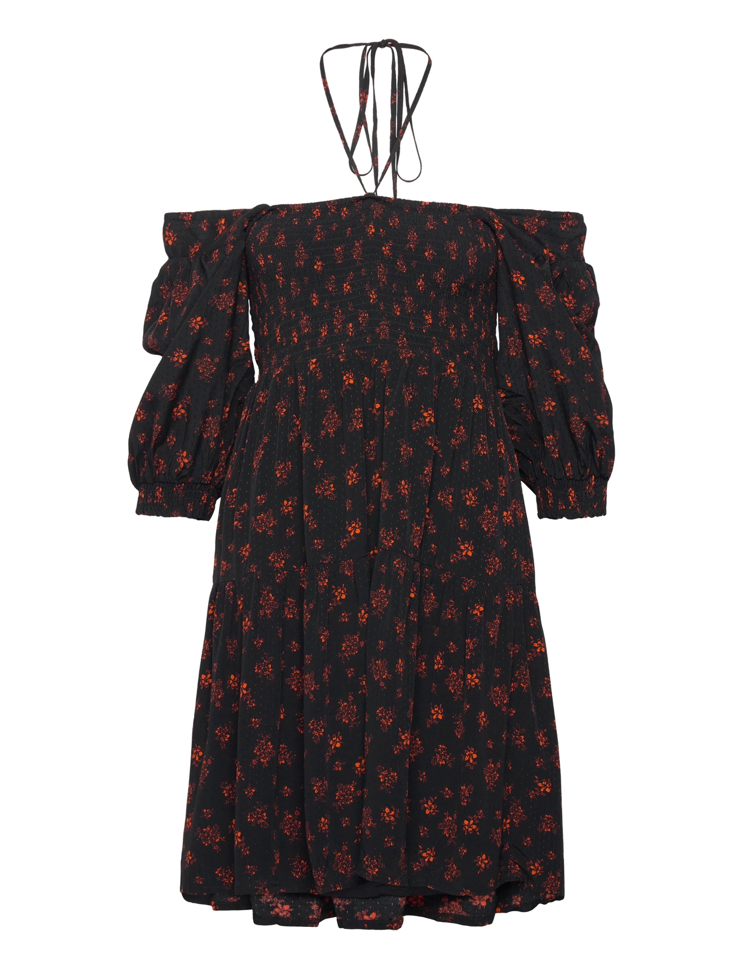 Gestuz SanvieGZ P short dress - Gestuz - DITSY BLACK AND RED FLOWER / black