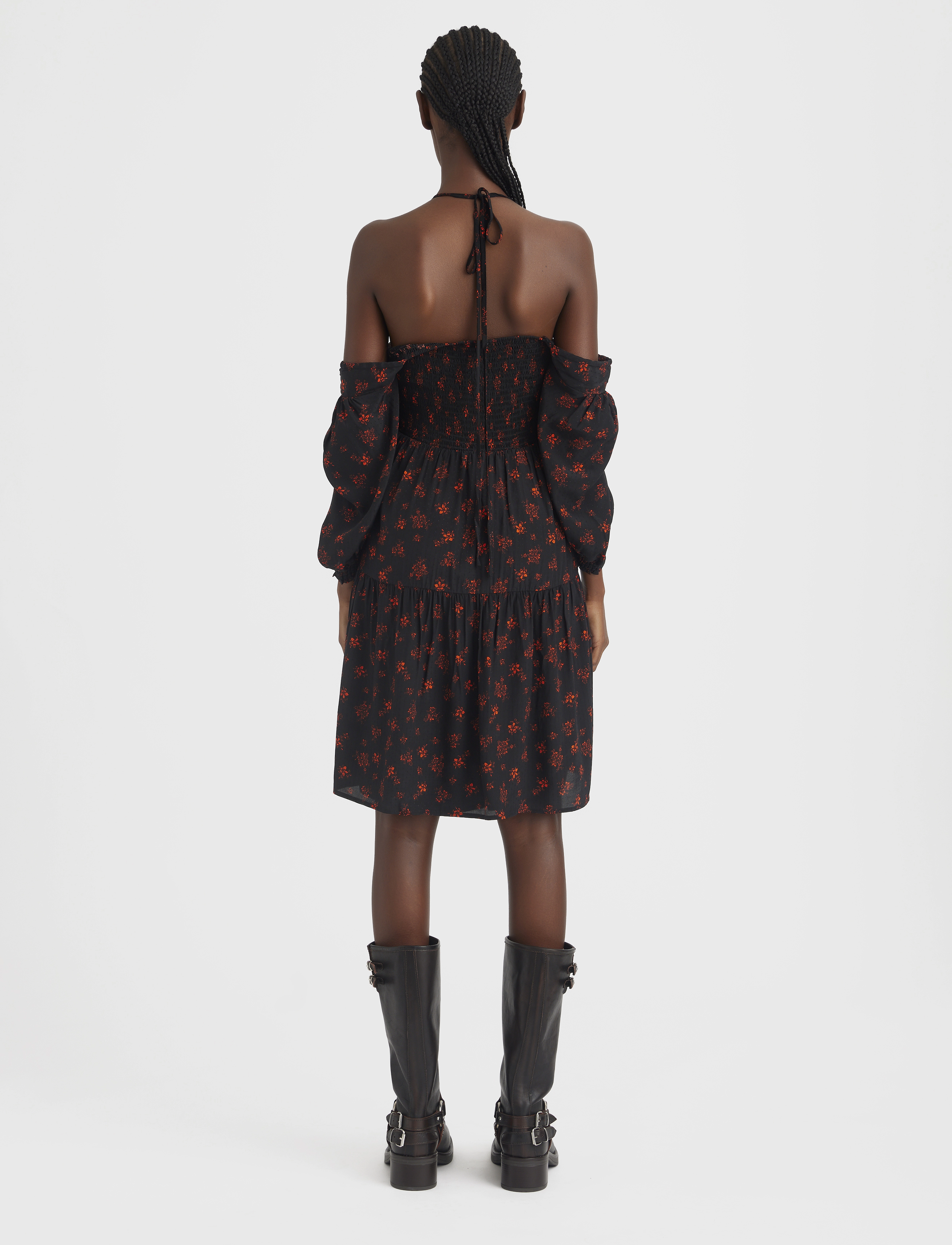 Gestuz - SanvieGZ P short dress - sommerkjoler - ditsy black and red flower - 4