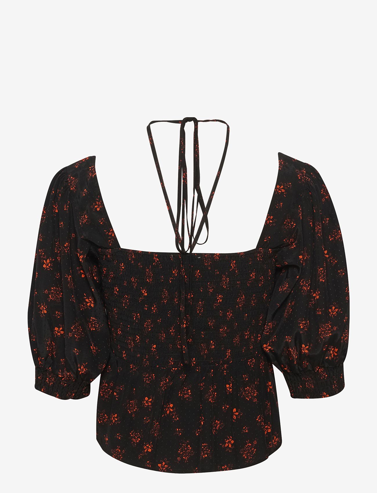 Gestuz - SanvieGZ P blouse - kortærmede bluser - ditsy black and red flower - 2