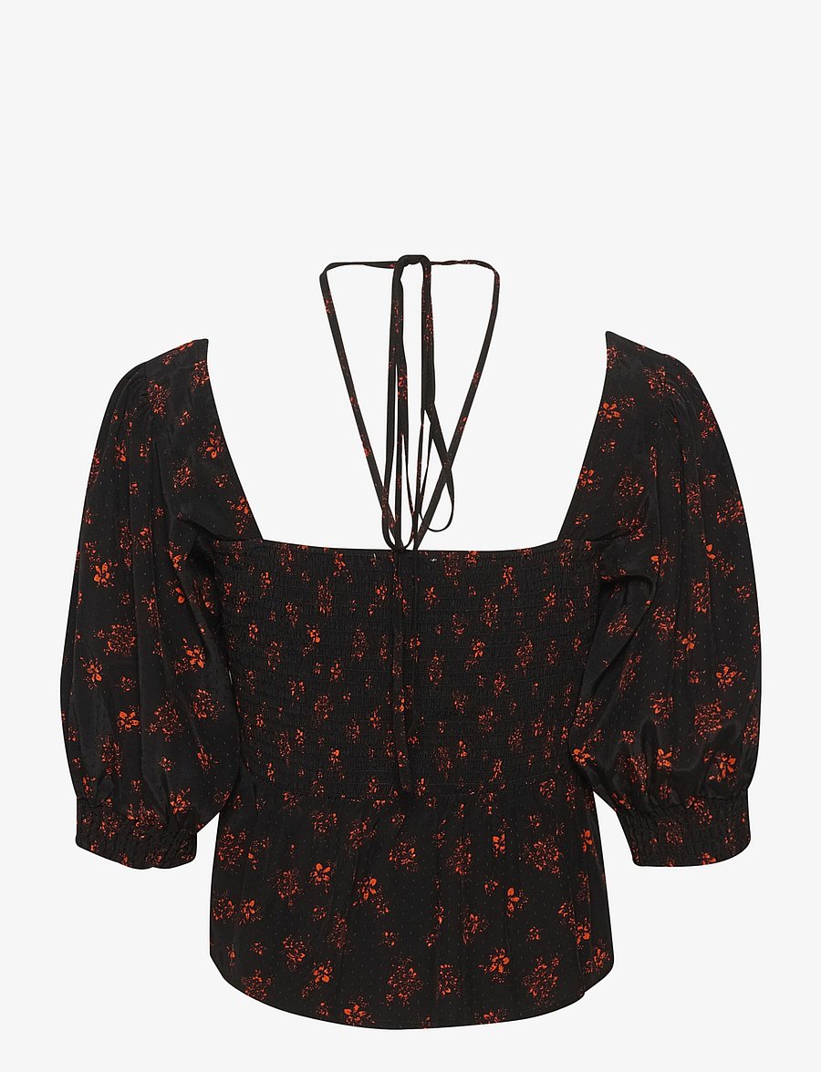 Gestuz - SanvieGZ P blouse - kortärmade blusar - ditsy black and red flower - 2