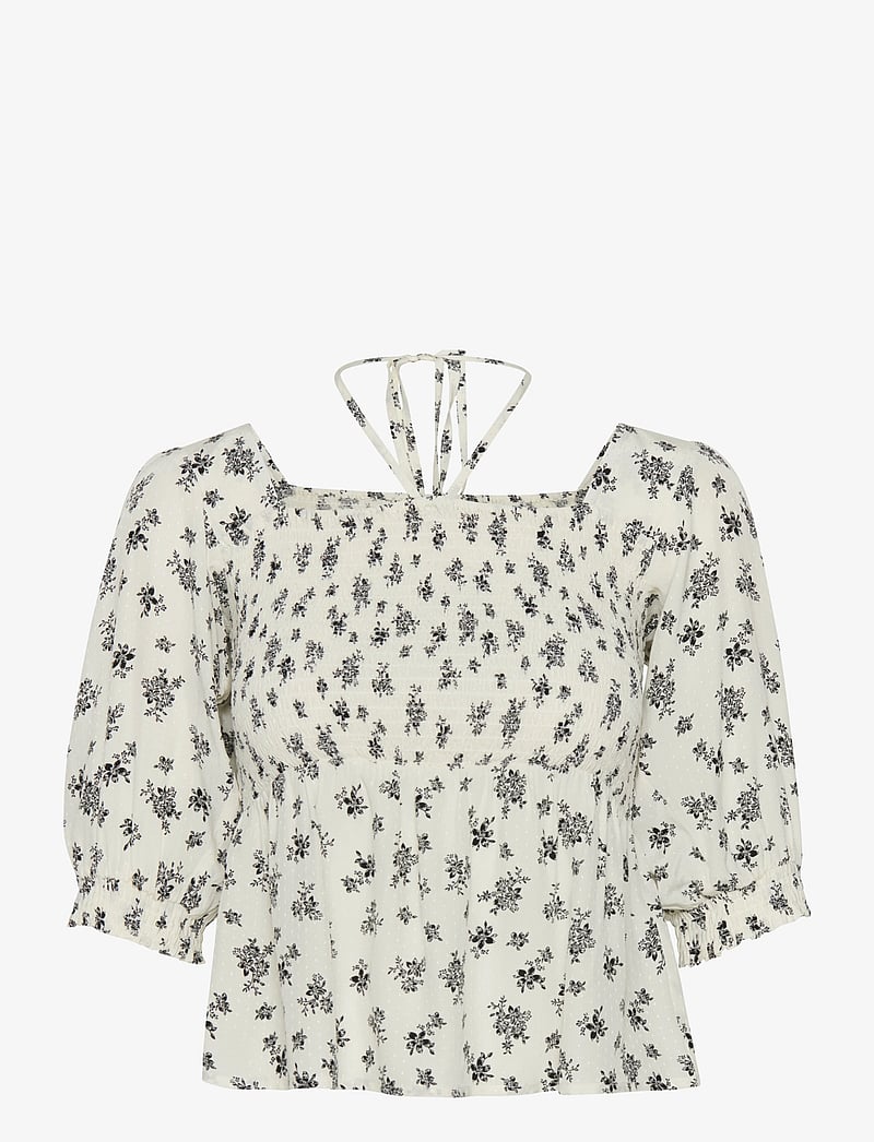Gestuz - SanvieGZ P blouse - kortærmede bluser - egret flower - 1