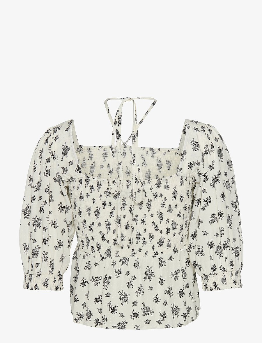 Gestuz - SanvieGZ P blouse - short-sleeved blouses - egret flower - 2