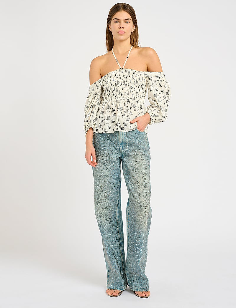 Gestuz - SanvieGZ P blouse - kortærmede bluser - egret flower - 3