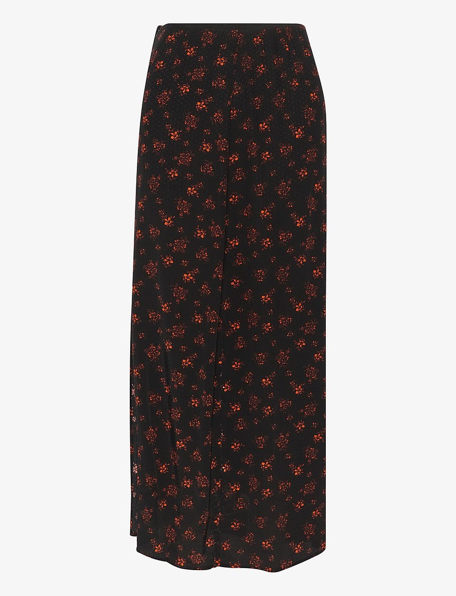 Gestuz - SanvieGZ HW skirt - maxi nederdele - ditsy black and red flower - 1