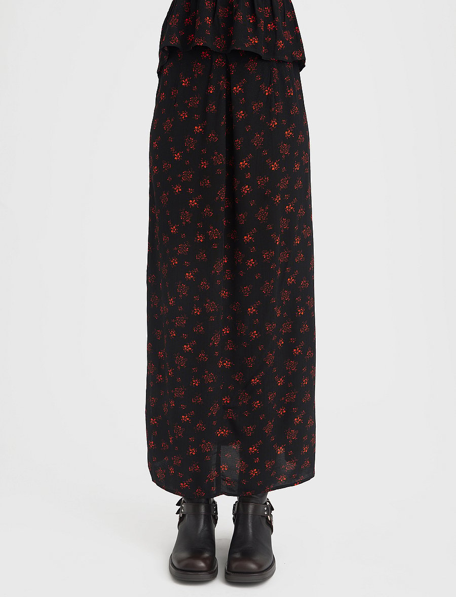 Gestuz - SanvieGZ HW skirt - maxi nederdele - ditsy black and red flower - 0