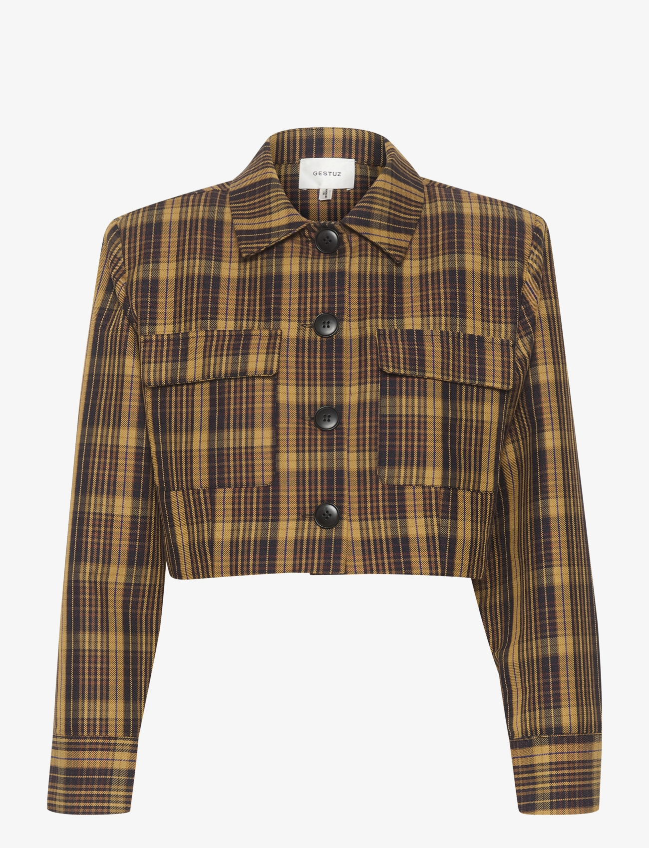 Gestuz ChikaGZ blazer - Cropped-Blazer - MULTI COLOR CHECK / brown