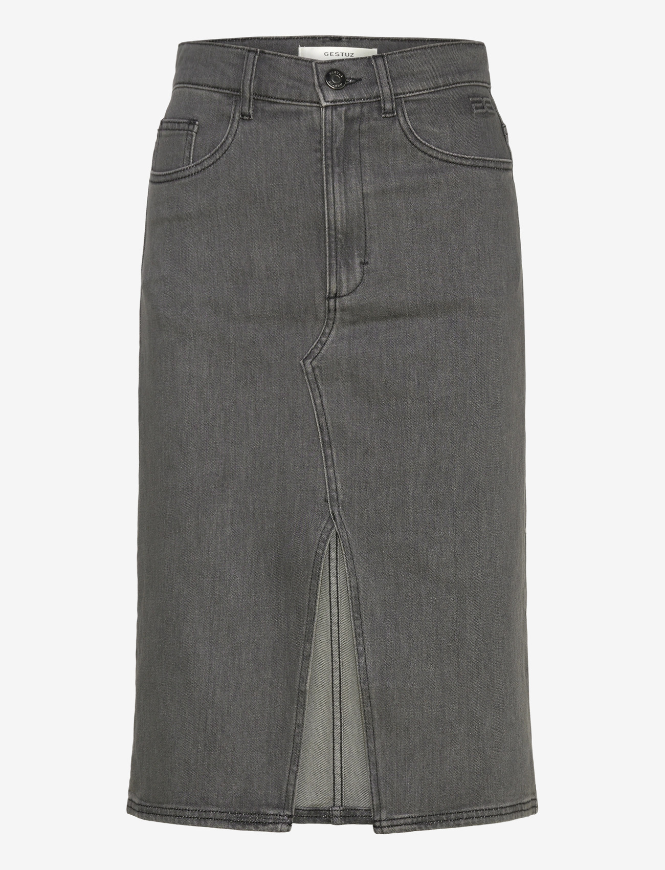Gestuz - DeniaGZ HW midi skirt - jeanskjolar - black - 0