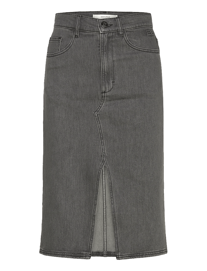 Gestuz - DeniaGZ HW midi skirt - jeanskjolar - black - 0