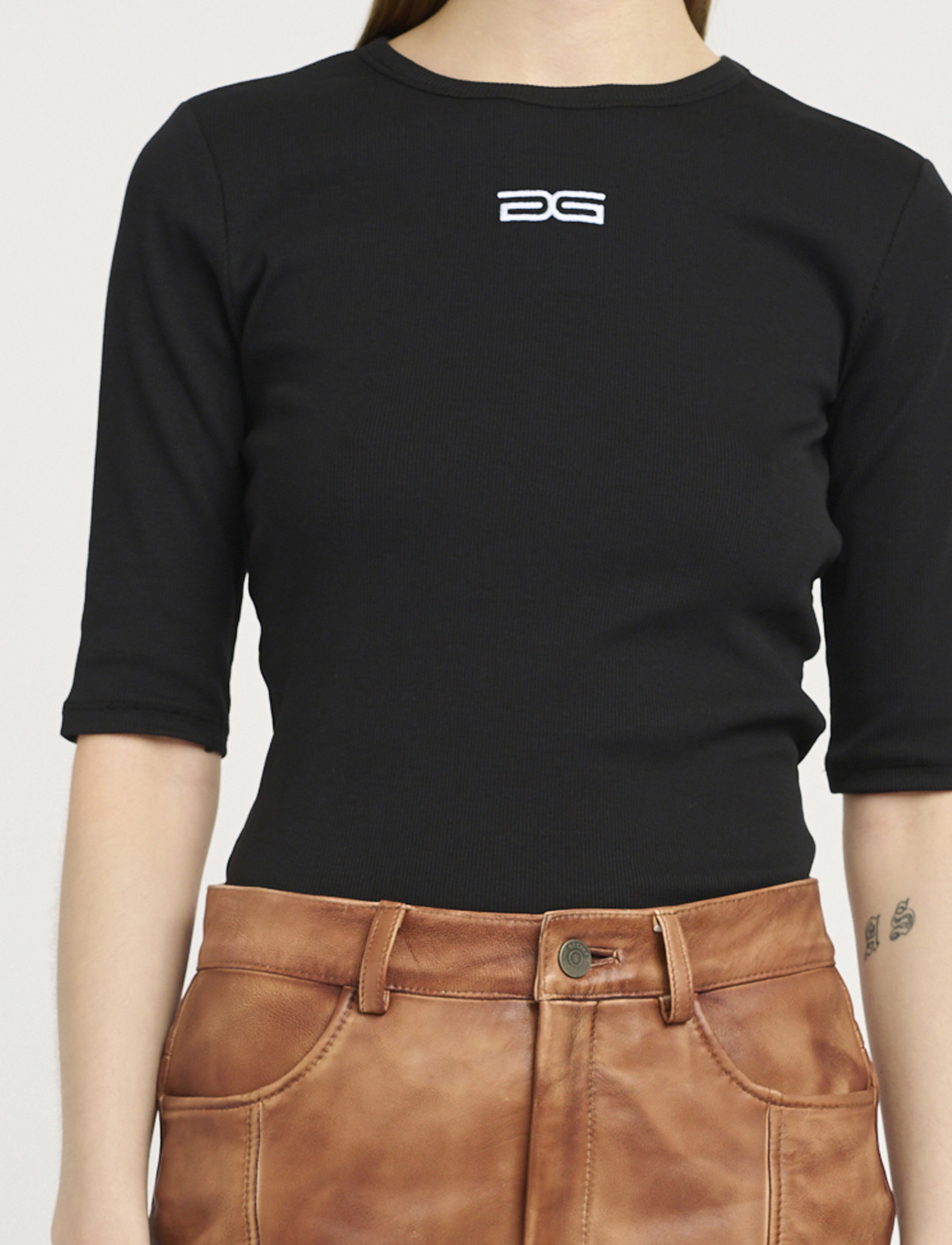 Gestuz - DrewGZ half sleeve logo top - black - 5