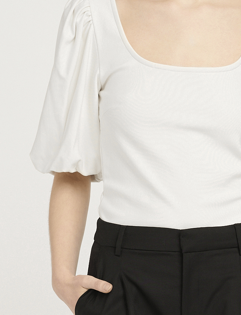 Gestuz - RifaGZ balloon top - t-shirts - birch - 5