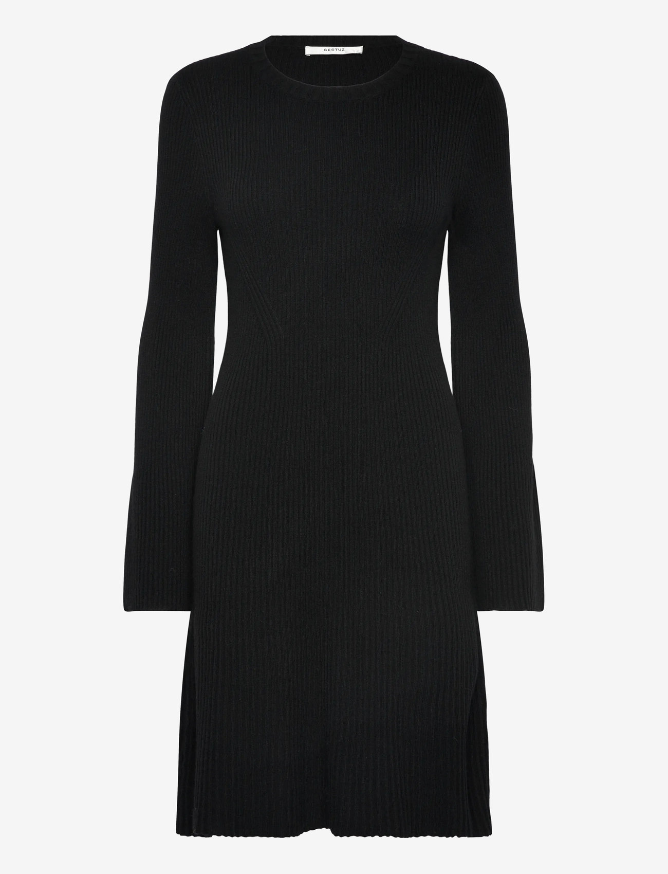 Gestuz - AntaliGZ wool short dress NOOS - stickade klänningar - black - 1