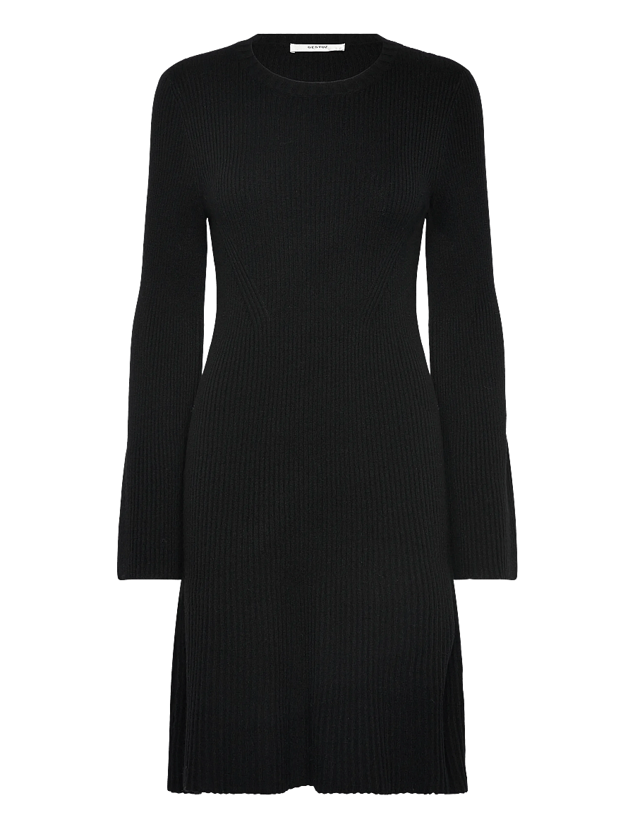 Gestuz - AntaliGZ wool short dress NOOS - strickkleider - black - 1