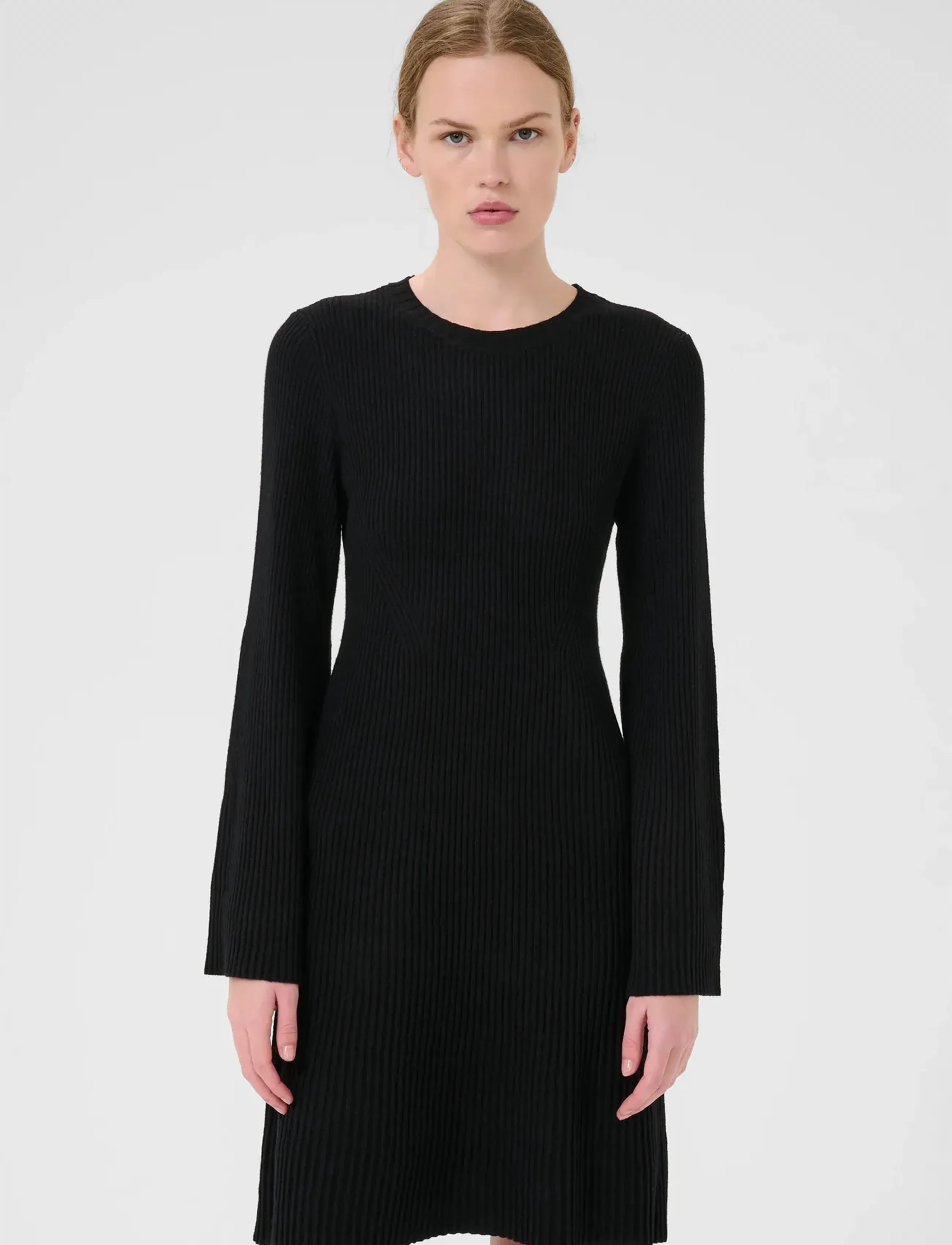 Gestuz Antaligz Wool Short Dress Noos, Kvinder, Ribstrikket Kort Kjole, Sort, Str: XS