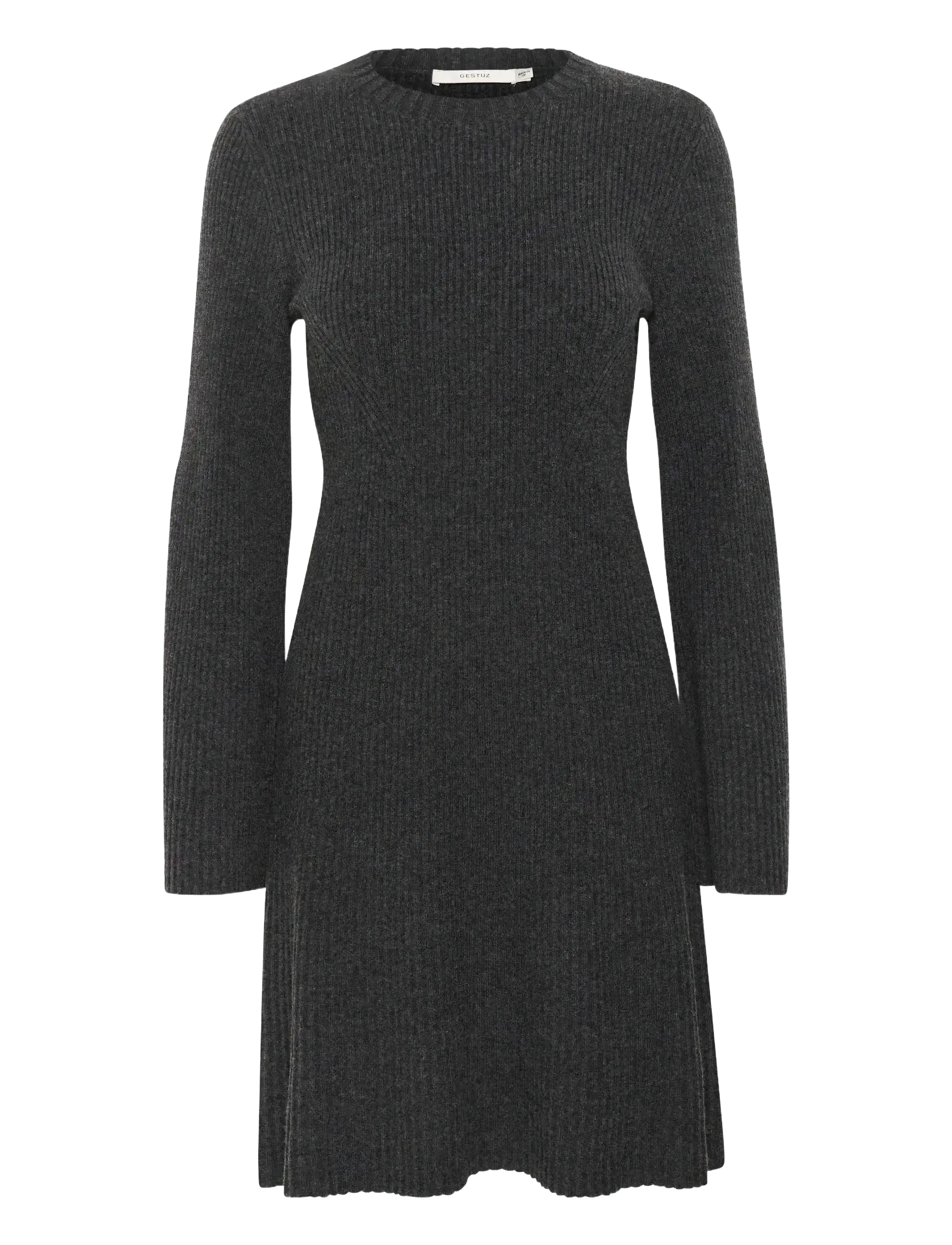 Gestuz AntaliGZ wool short dress NOOS - Korte kjoler - CHARCOAL MELANGE / black
