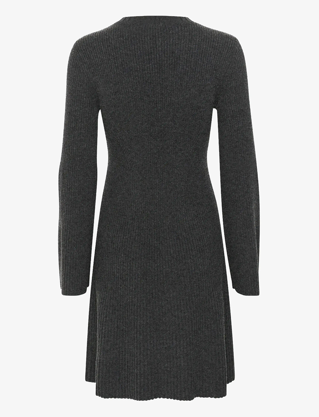 Gestuz - AntaliGZ wool short dress NOOS - knitted dresses - charcoal melange - 2