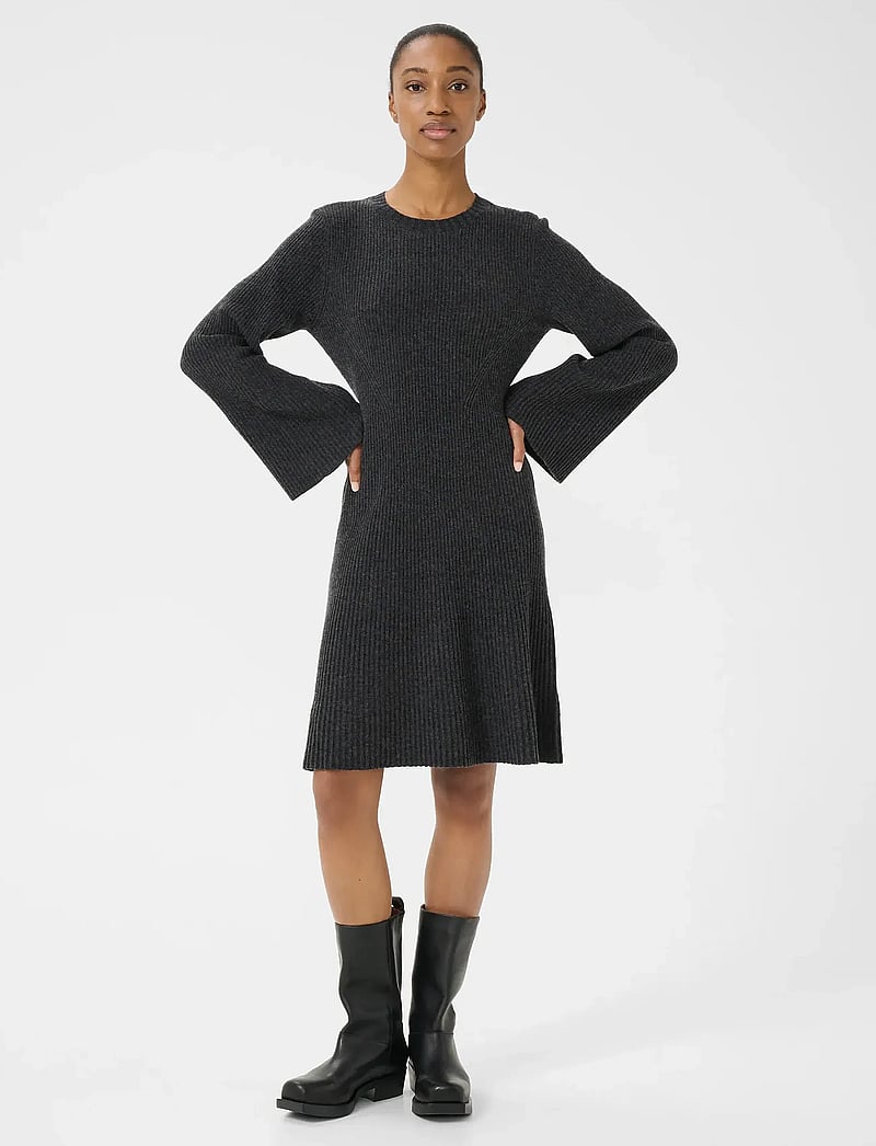 Gestuz - AntaliGZ wool short dress NOOS - megztos suknelės - charcoal melange - 3