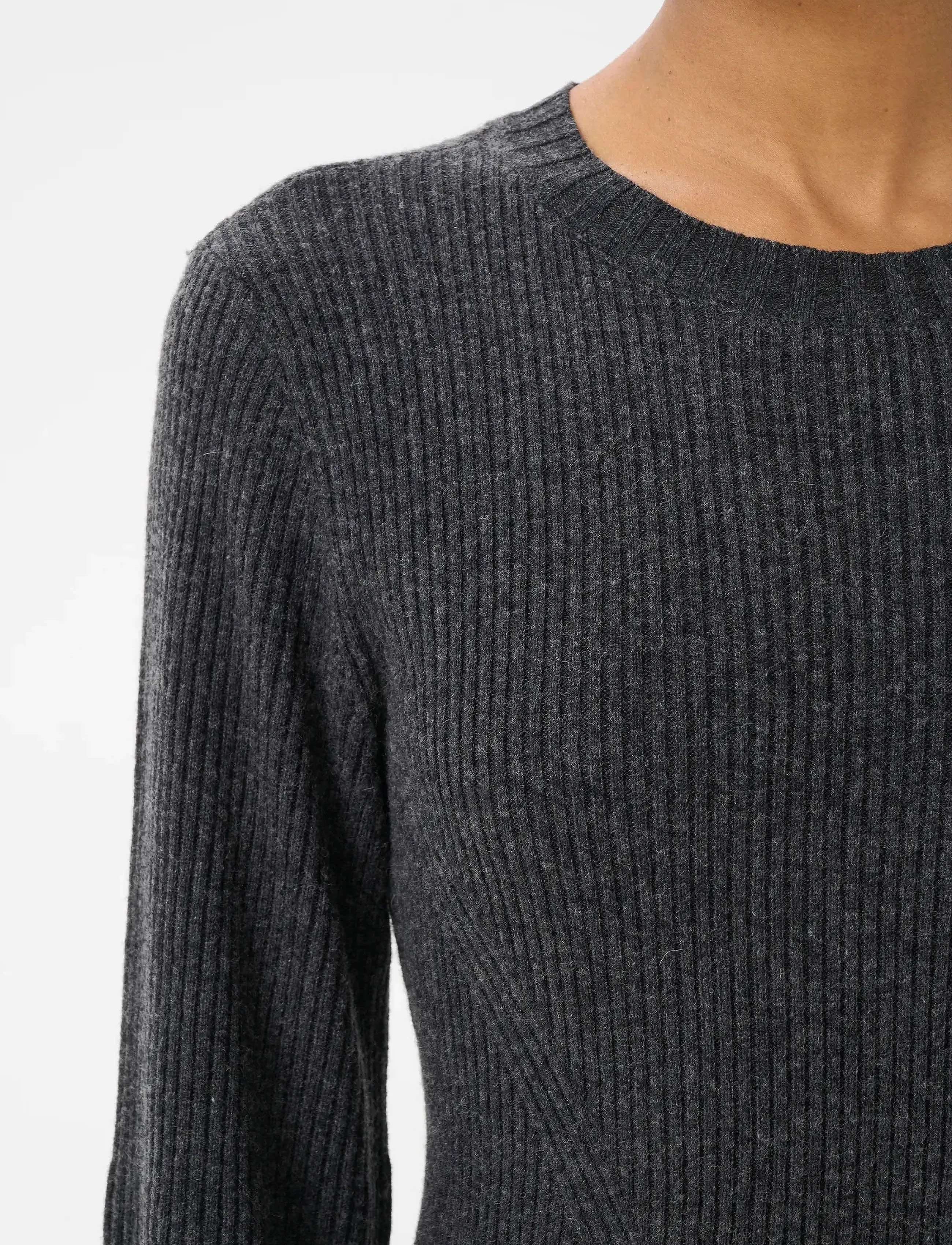 Gestuz - AntaliGZ wool short dress NOOS - prjónaðir kjólar - charcoal melange - 5