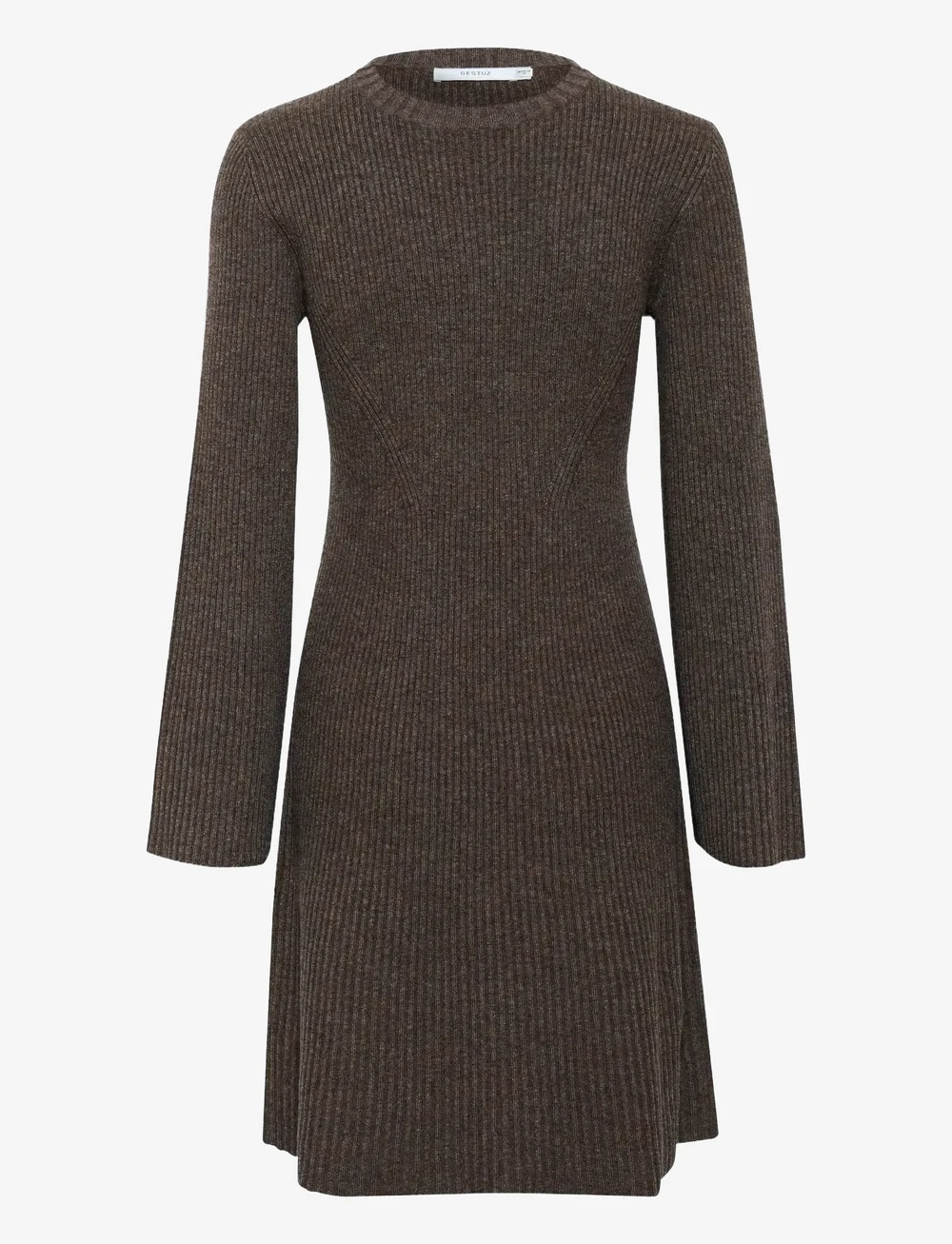 Gestuz - AntaliGZ wool short dress NOOS - strikkjoler - chestnut melange - 1