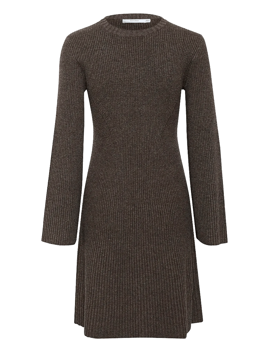 Gestuz - AntaliGZ wool short dress NOOS - megztos suknelės - chestnut melange - 1