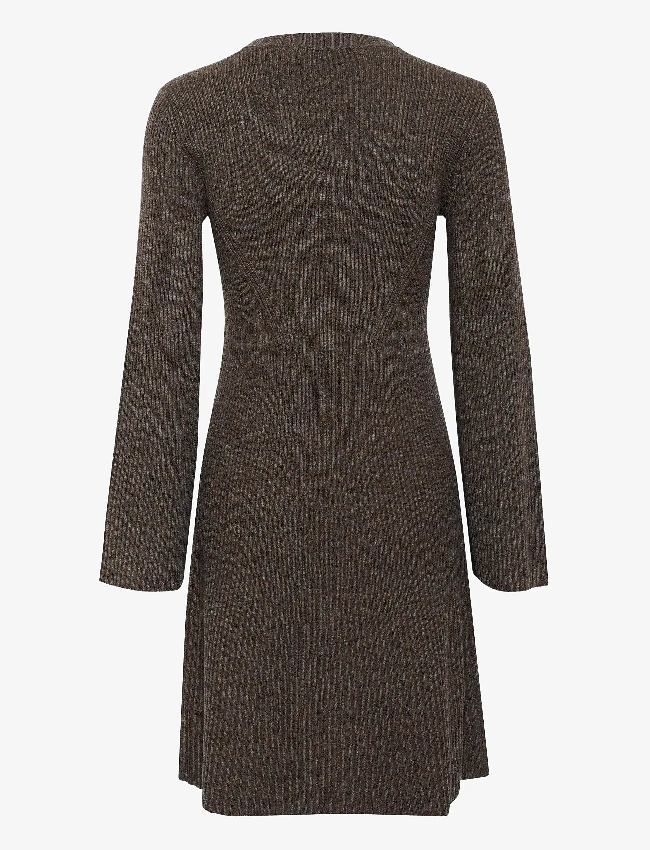 Gestuz - AntaliGZ wool short dress NOOS - knitted dresses - chestnut melange - 2