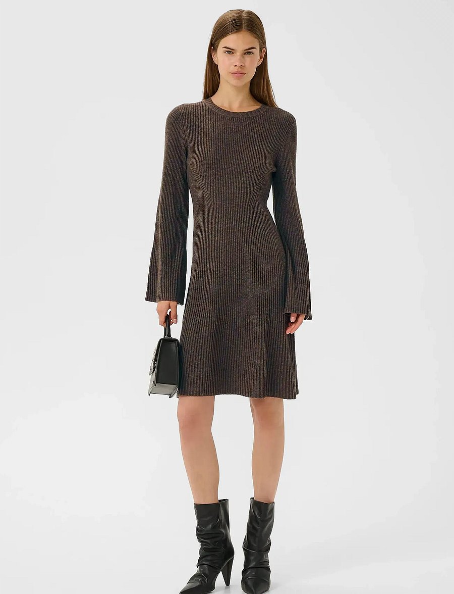 Gestuz - AntaliGZ wool short dress NOOS - megztos suknelės - chestnut melange - 3