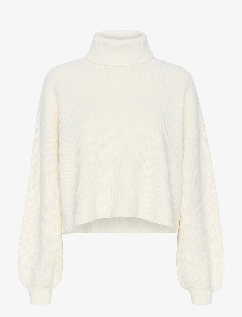 Gestuz - MebaGZ short pullover - kõrge kaelusega kudumid - egret - 1