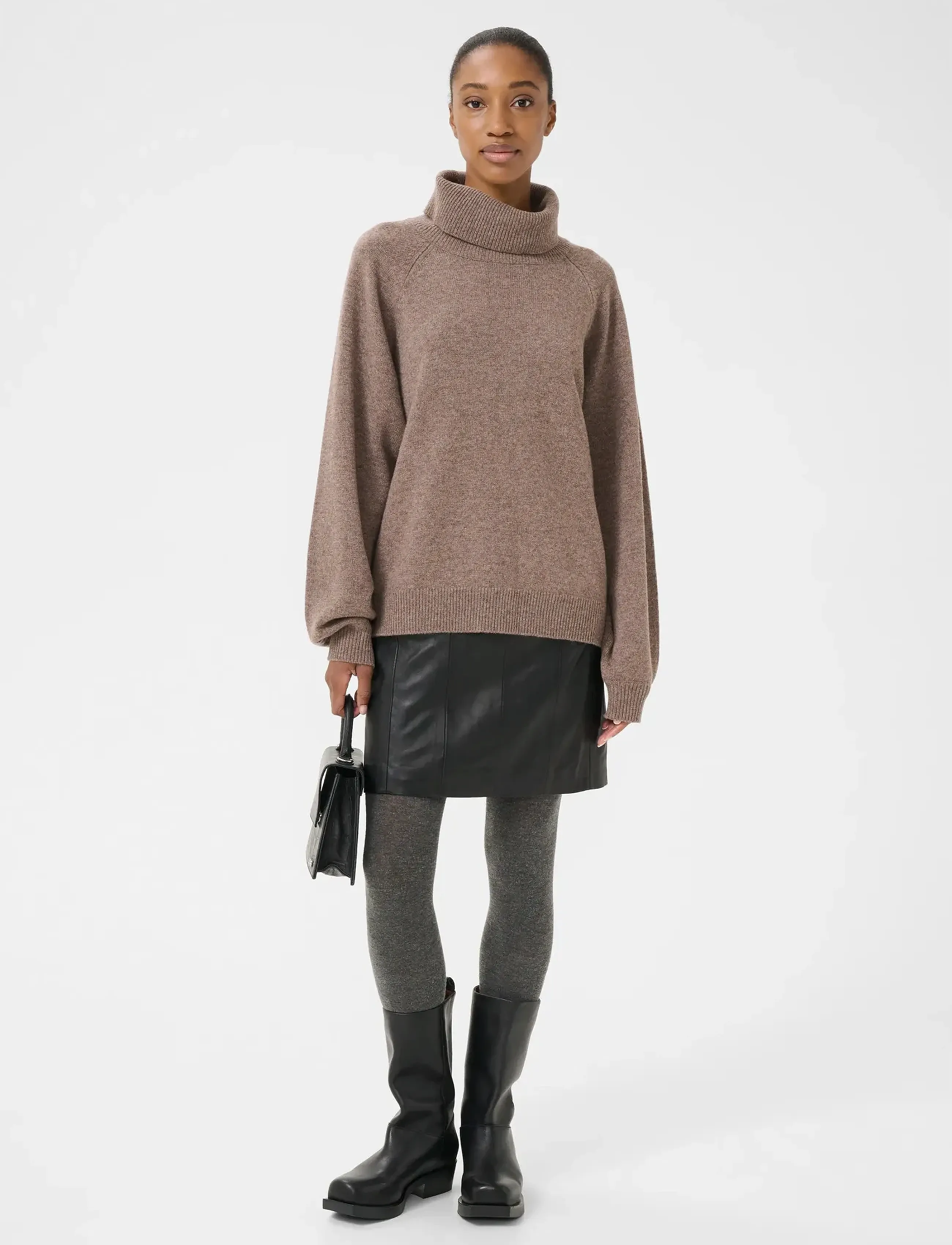 Gestuz - ManziGZ wool rollneck NOOS - pologenser - chestnut melange - 3
