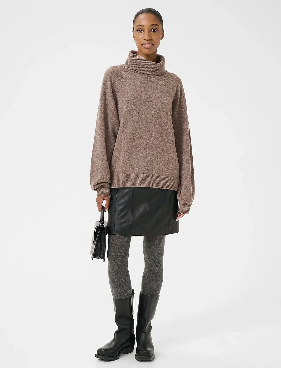 Gestuz - ManziGZ wool rollneck NOOS - polotröjor - chestnut melange - 3