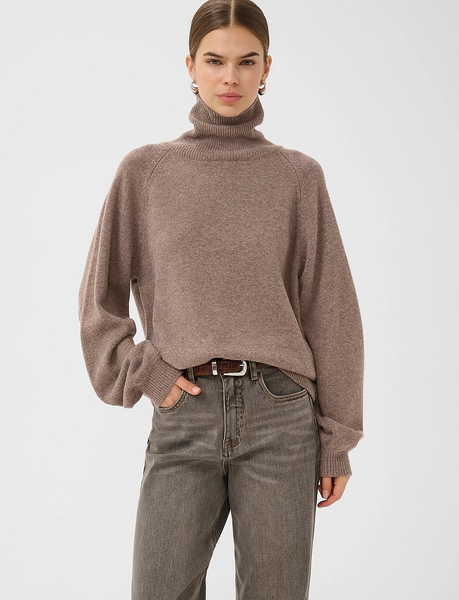 Gestuz - ManziGZ wool rollneck NOOS - polotröjor - chestnut melange - 4