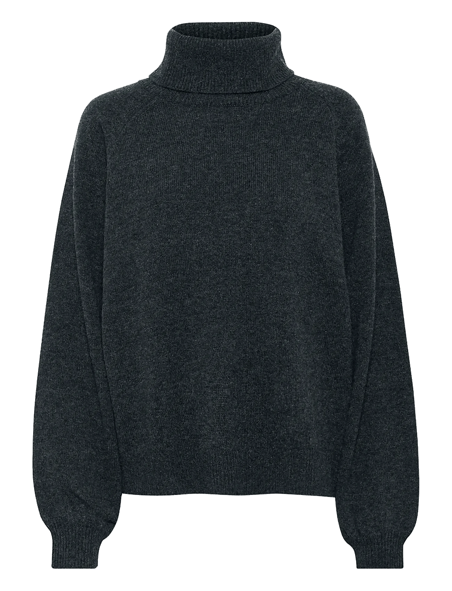 Gestuz - ManziGZ wool rollneck NOOS - pologenser - deep graphite melange - 1